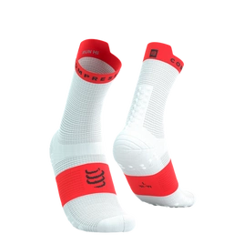 Skarpety COMPRESSPORT ProRacing Socks V4 Run High White/Fluo Red