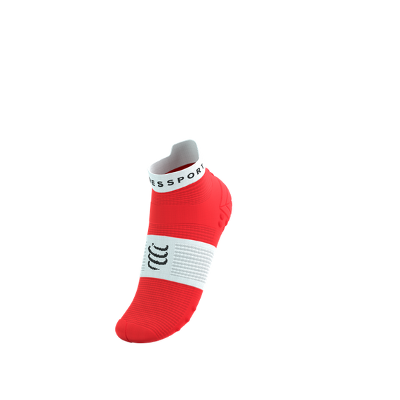 Skarpety COMPRESSPORT ProRacing Socks V4 RUN LOW Fluo Red/White