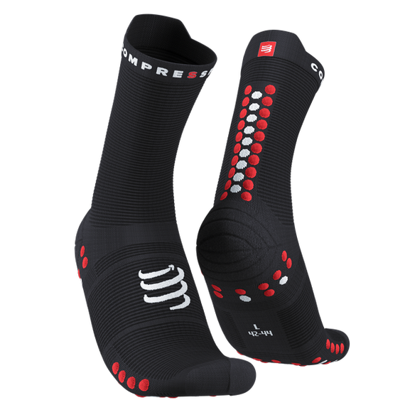 Skarpety COMPRESSPORT ProRacing Socks V4 Run High Black/Red