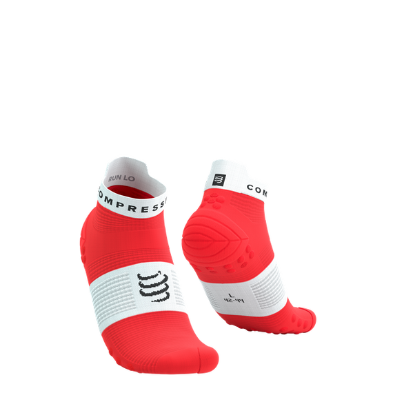 Skarpety COMPRESSPORT ProRacing Socks V4 RUN LOW Fluo Red/White