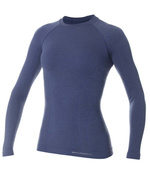 Koszulka termoaktywna damska Brubeck ACTIVE WOOL LS12810 Jeansowa