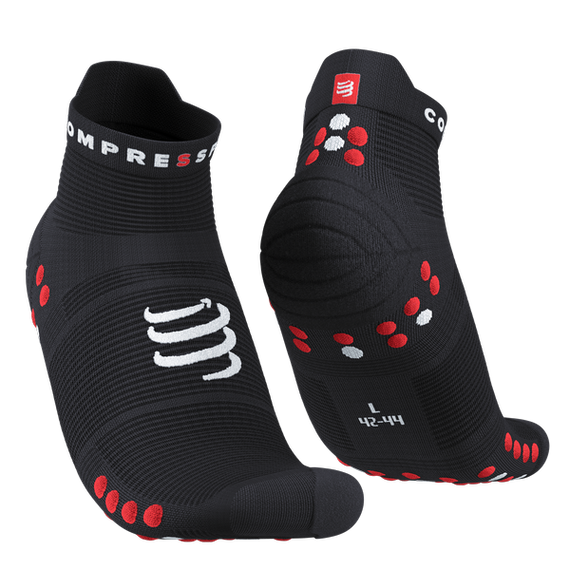 Skarpety COMPRESSPORT ProRacing Socks V4 RUN LOW Black/Red