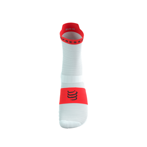 Skarpety COMPRESSPORT ProRacing Socks V4 Run High White/Fluo Red