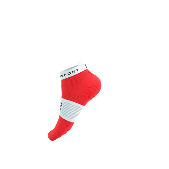 Skarpety COMPRESSPORT ProRacing Socks V4 RUN LOW Fluo Red/White