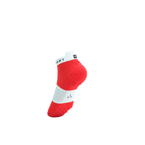 Skarpety COMPRESSPORT ProRacing Socks V4 RUN LOW Fluo Red/White