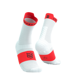 Skarpety COMPRESSPORT ProRacing Socks V4 Run High White/Fluo Red