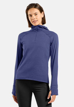 Bluza techniczna damska ODLO The X-Alp half-zip hooded trail running mid layer