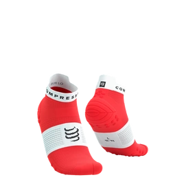 Skarpety COMPRESSPORT ProRacing Socks V4 RUN LOW Fluo Red/White