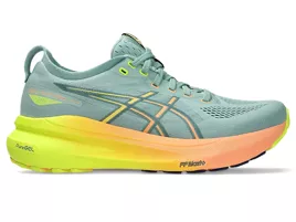 Buty do biegania damskie Asics KAYANO™ 31 PARIS Light Celadon/Safety Yellow