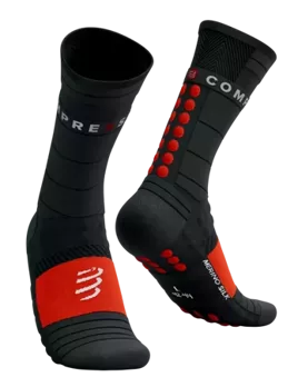 COMPRESSPORT Pro Racing Socks WINTER RUN Black/High Risk Red