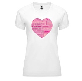 Damska koszulka sportowa z nadrukiem "Serce do biegania"