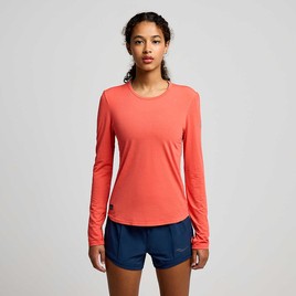 Koszulka damska SAUCONY Stopwatch Long Sleeve - Cayenne Heather