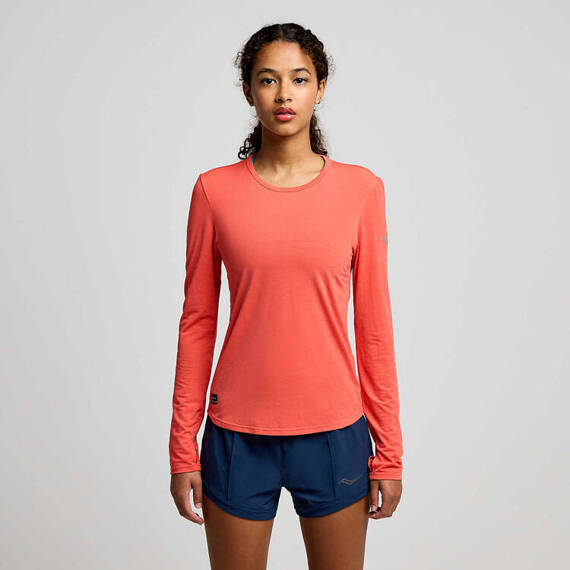 Koszulka damska SAUCONY Stopwatch Long Sleeve - Cayenne Heather